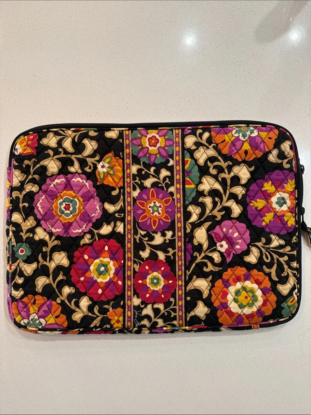 Vera Bradley Quilted Floral Laptop Holder - Black Multicolor